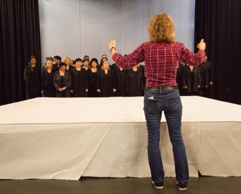 2014 - Probe mit dem Spielbodenchor "Der Junge im Baum"; Foto: ©Fotoclub Feldkirch